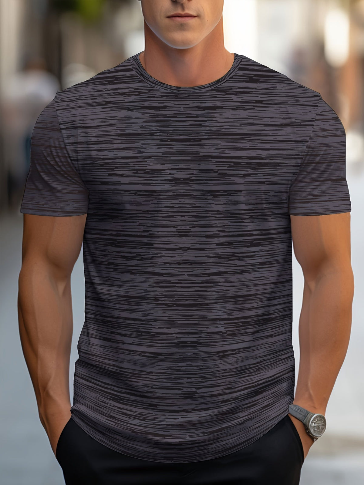 HERREN T-SHIRT MIT RUNDHALS