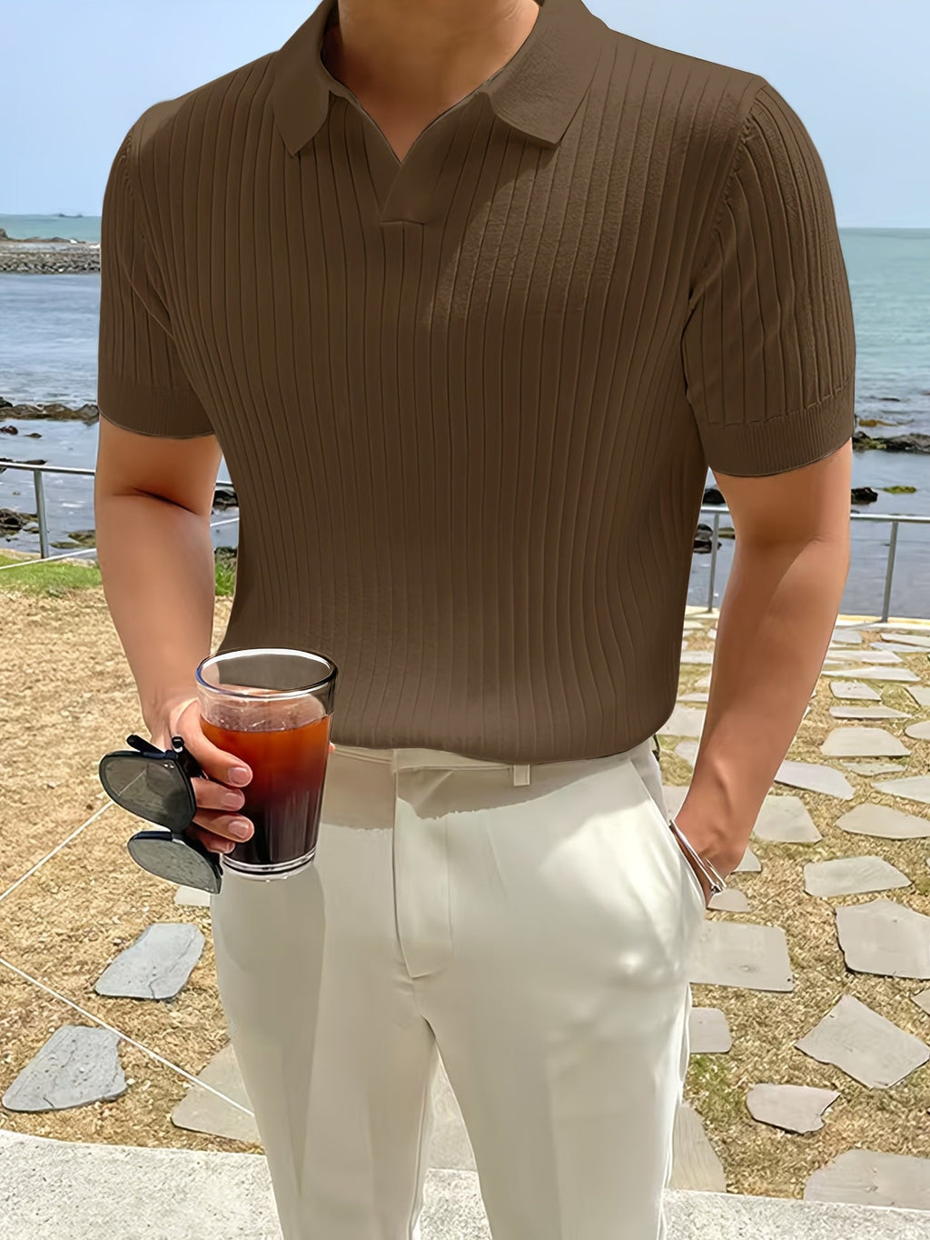 VISKOSE STRICK POLO FÜR HERREN