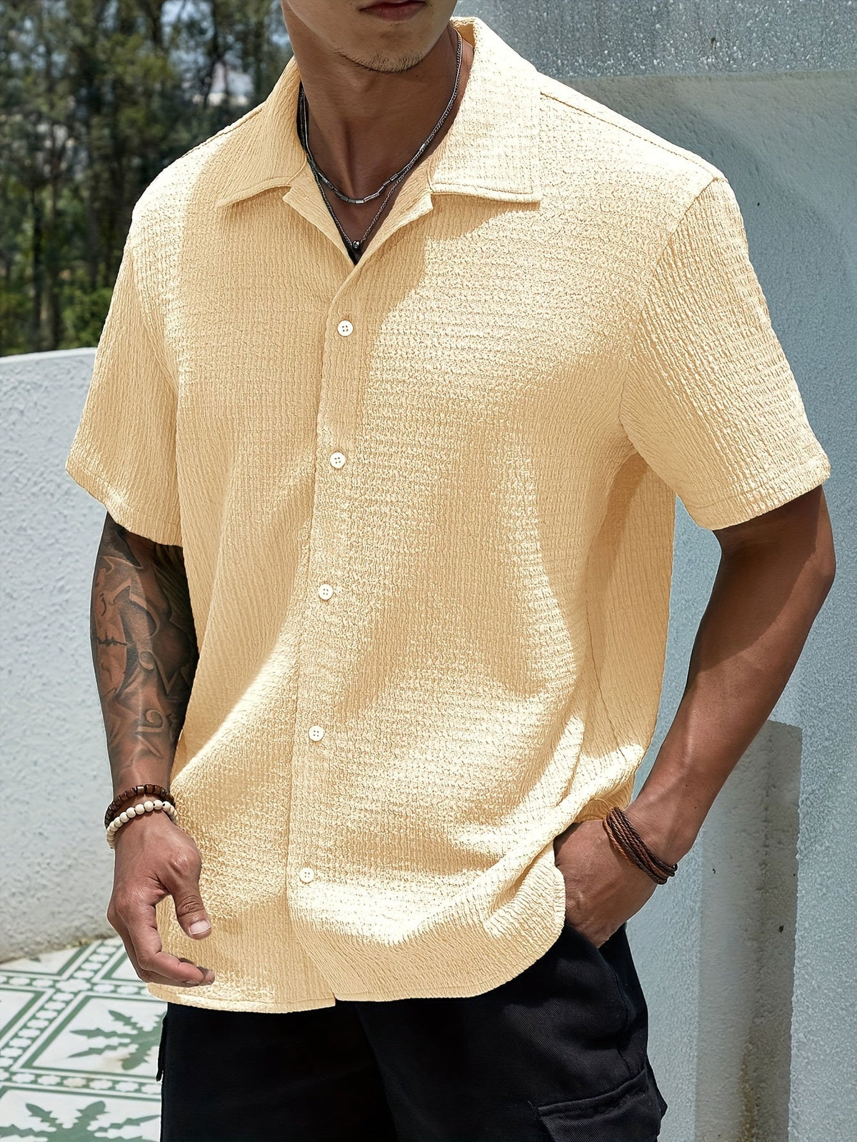 BUTTON FRONT SHIRT FÜR HERREN