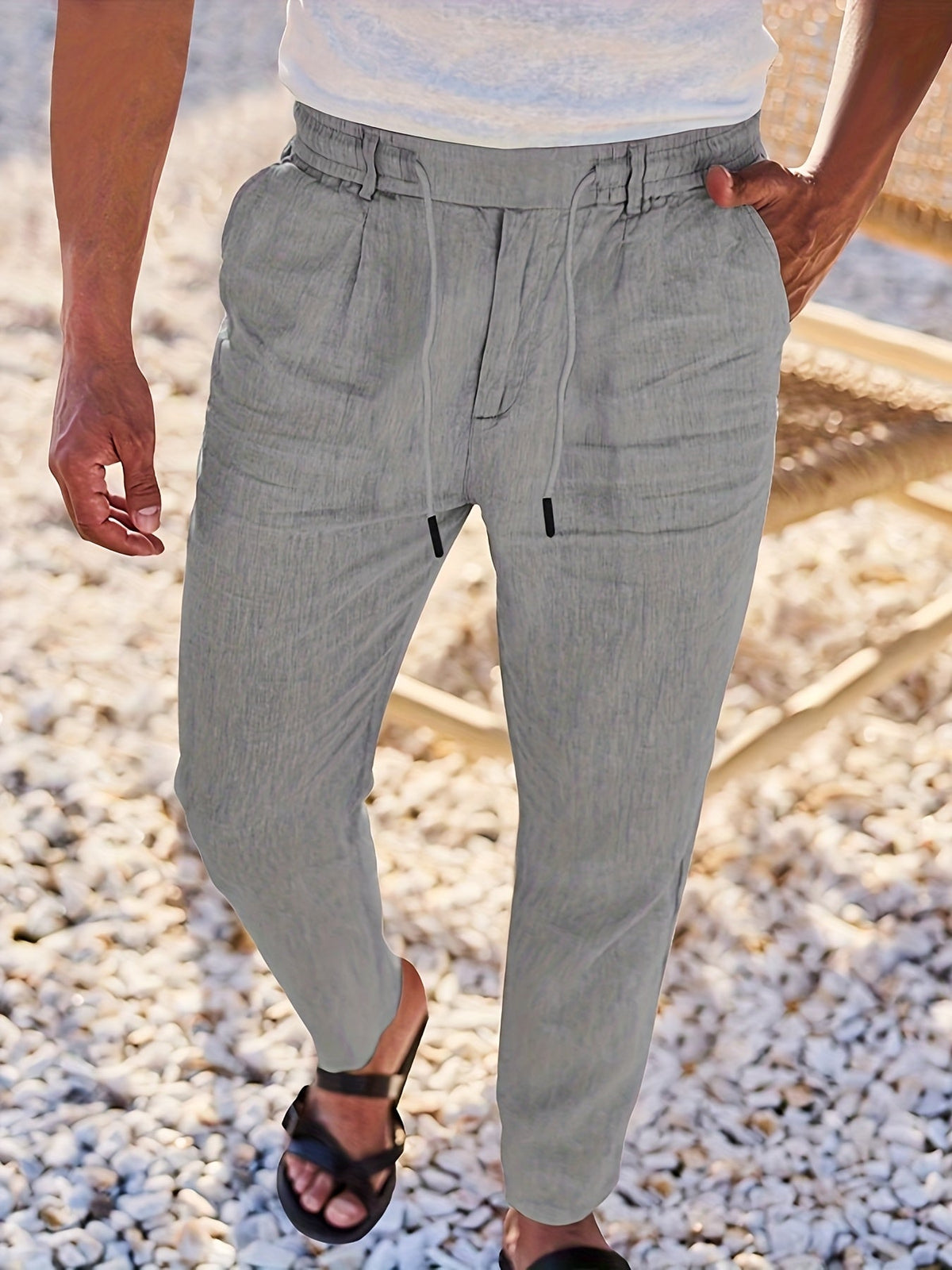 GERADE BEIN LEINENHOSE FÜR HERREN