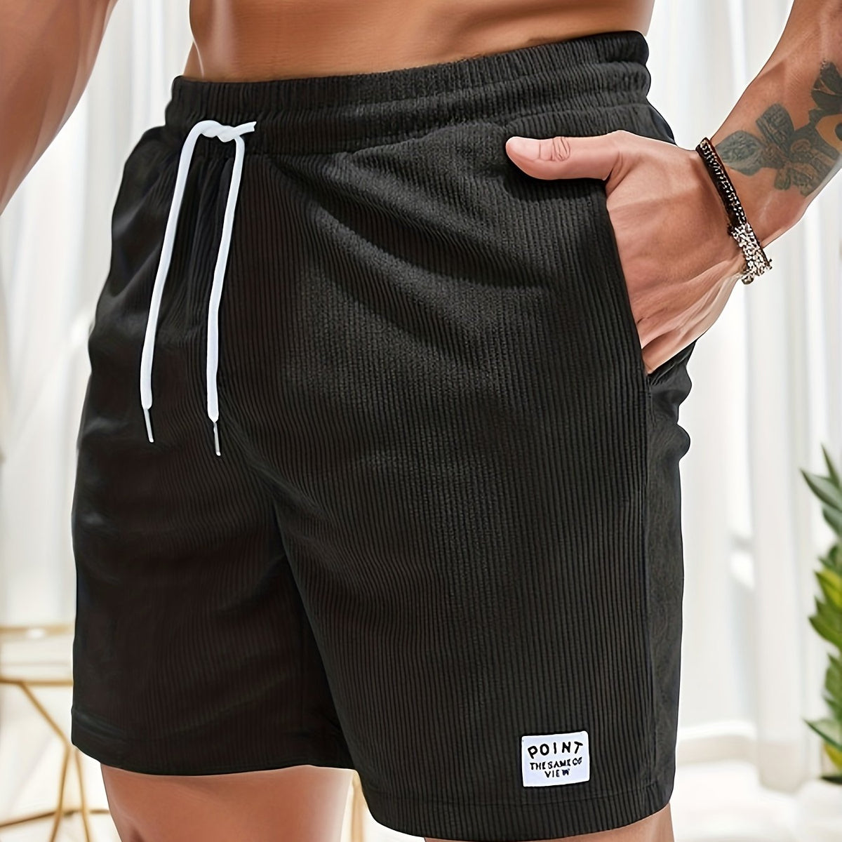 SCHLANKE ZUGBAND-KURZHOSE FÜR HERREN