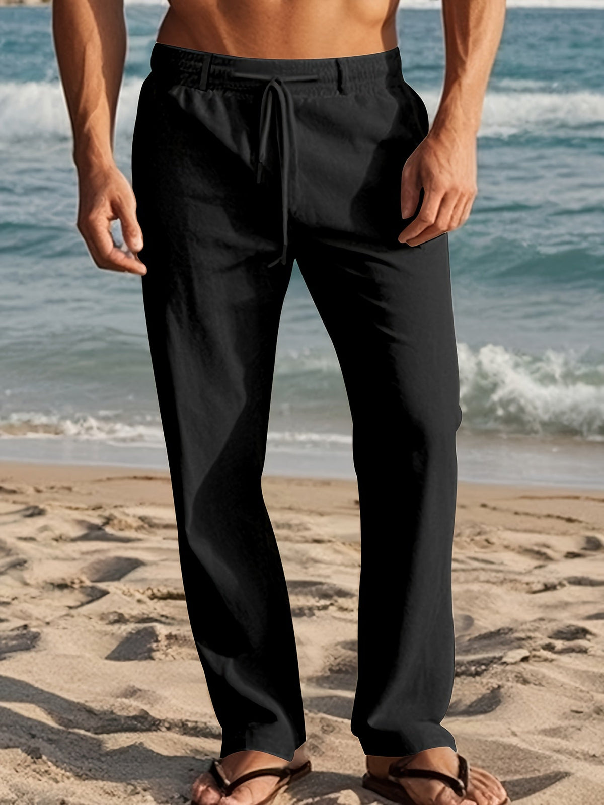 LOCKERE LEINENHOSE FÜR MÄNNER