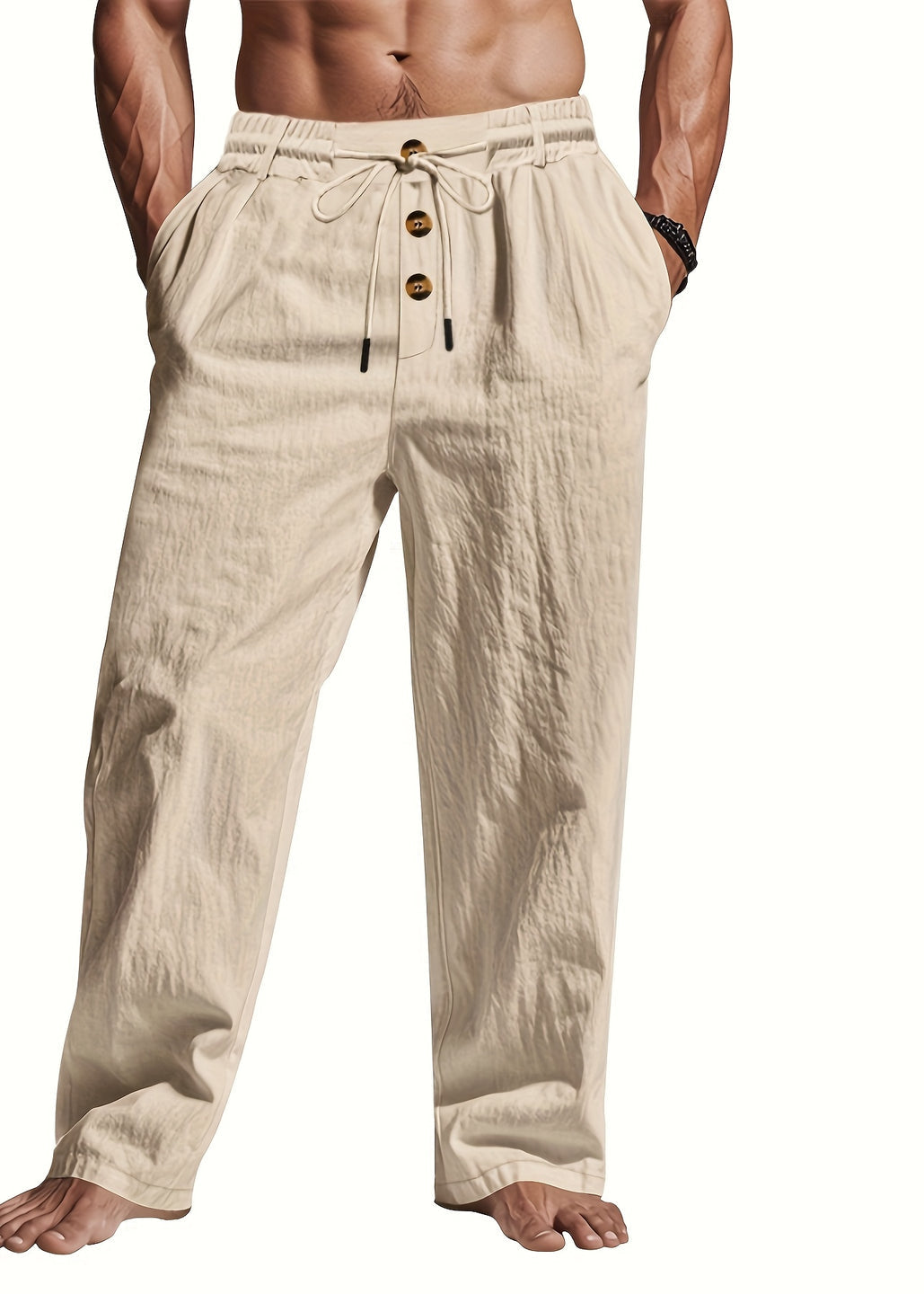 LOCKERE LEINENHOSE FÜR HERREN
