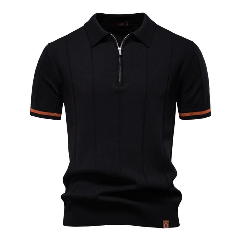 TEXTURIERTER ZIP-POLOSHIRT FÜR HERREN