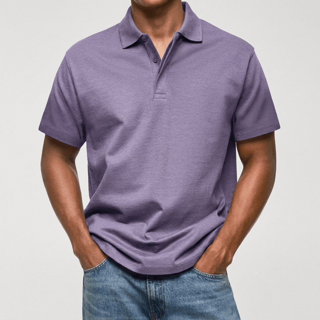 TEXTURIERTES STRICK-POLOSHIRT FÜR HERREN