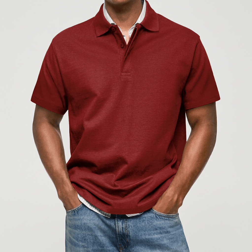 TEXTURIERTES STRICK-POLOSHIRT FÜR HERREN