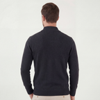 Men's Charcoal Quarter Zip Jumper for Layering