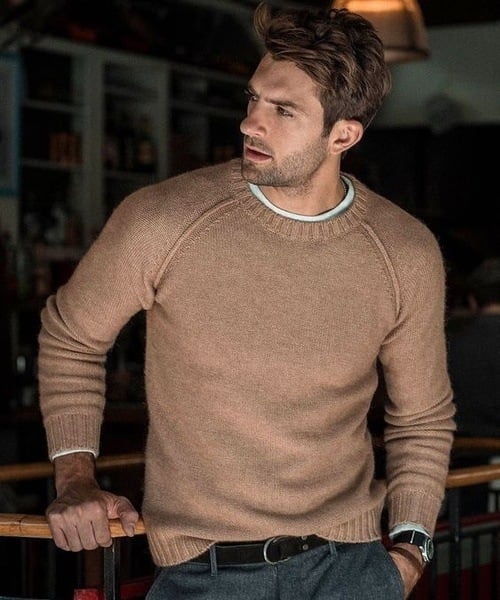 Men's Crew Neck Jumper for Layering