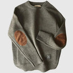 Men's Elbow Patch Crew Neck Jumper
