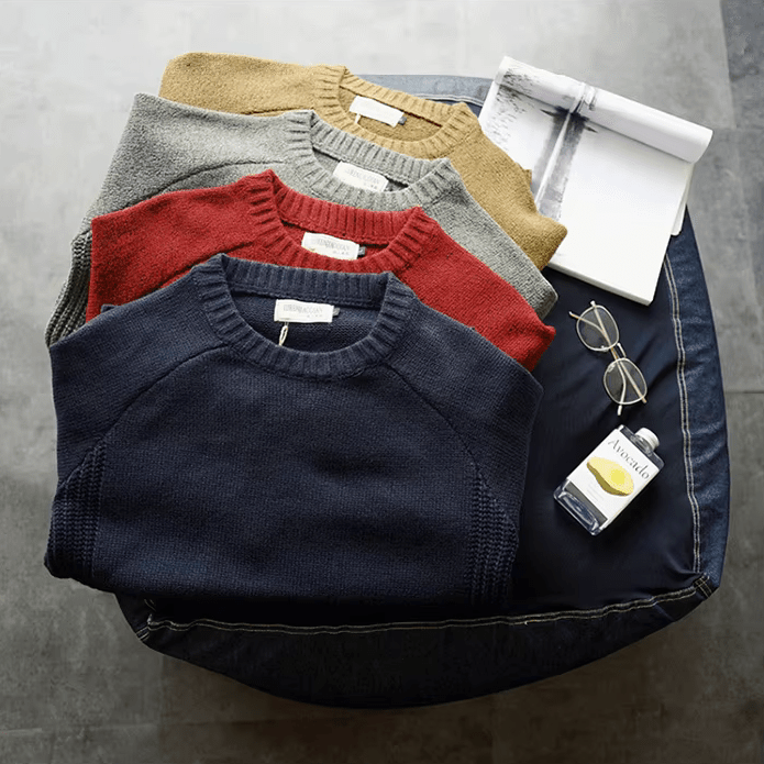 Men's Elbow Patch Crew Neck Jumper