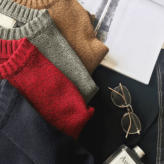 Men's Elbow Patch Crew Neck Jumper