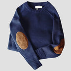 Men's Elbow Patch Crew Neck Jumper