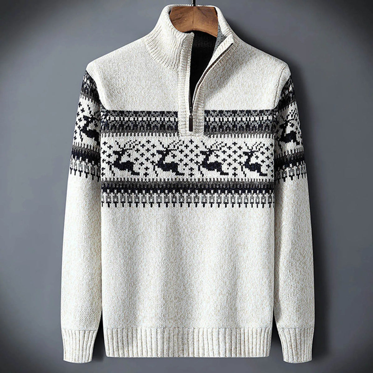 Men's Fair Isle Quarter Zip Jumper