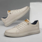 Men's Faux Leather Lace Up Cushioned Trainers