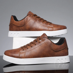 Men's Faux Leather Low Top Trainers