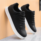 Men's Faux Leather Low Top Trainers