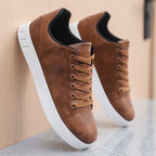 Men's Faux Leather Padded Smart Casual Trainers
