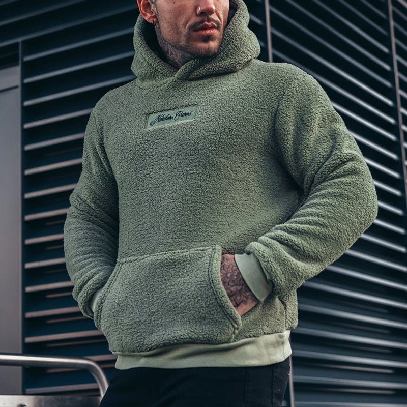 Men's Fleece Lined Hooded Relaxed Fit Jumper