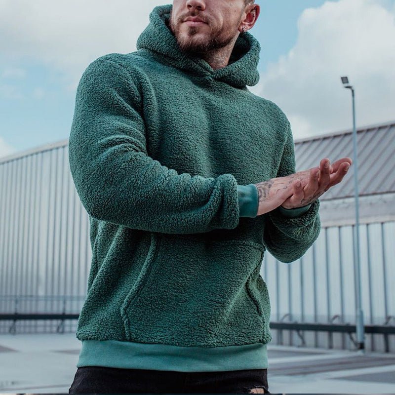 Men's Fleece Lined Hooded Relaxed Fit Jumper