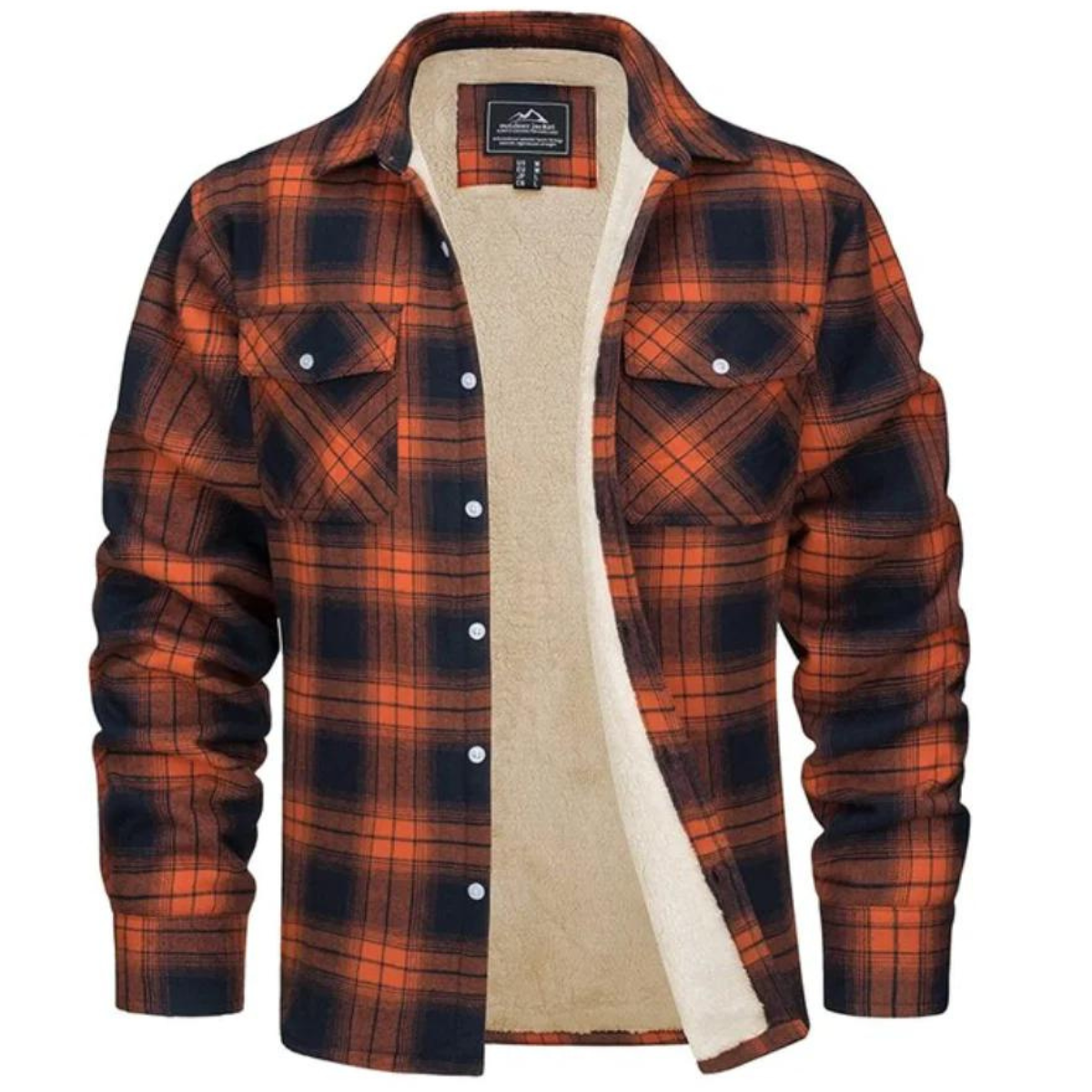 Men's Fleece Lined Plaid Shirt Jacket