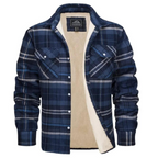 Men's Fleece Lined Plaid Shirt Jacket