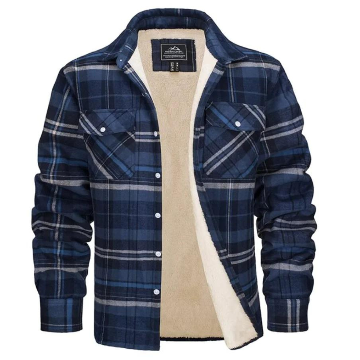 Men's Fleece Lined Plaid Shirt Jacket