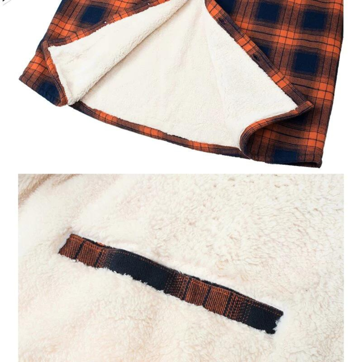Men's Fleece Lined Plaid Shirt Jacket