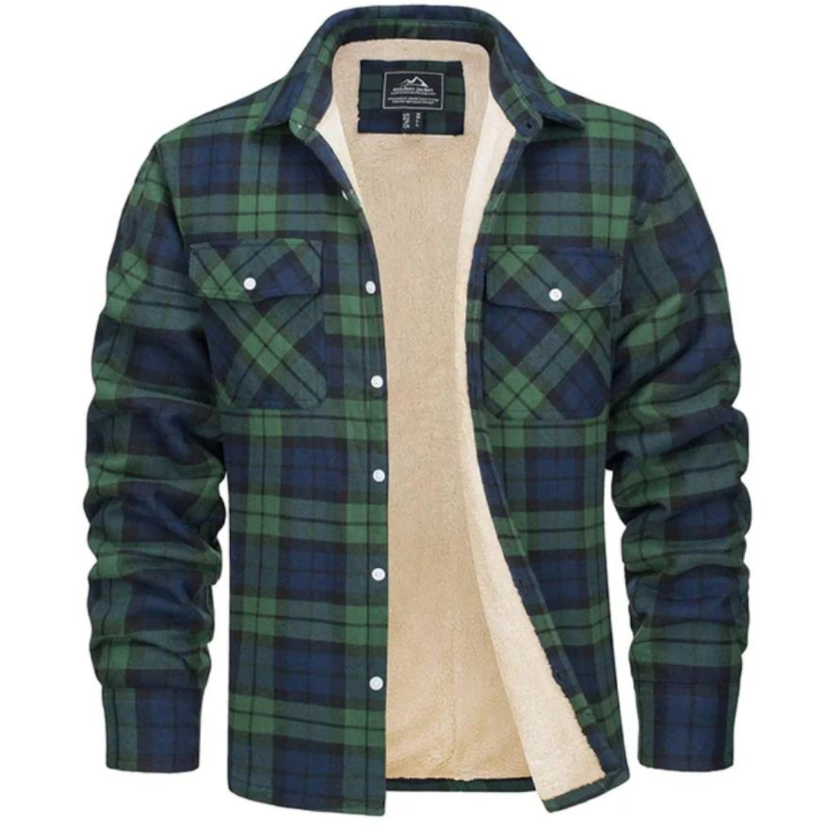 Men's Fleece Lined Plaid Shirt Jacket