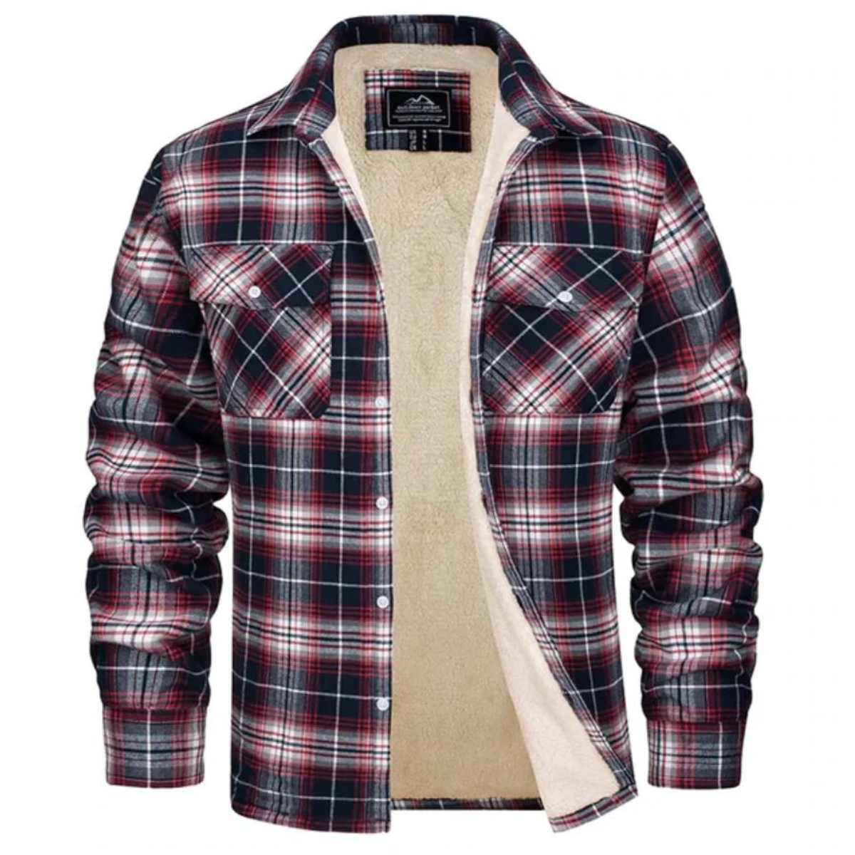Men's Fleece Lined Plaid Shirt Jacket