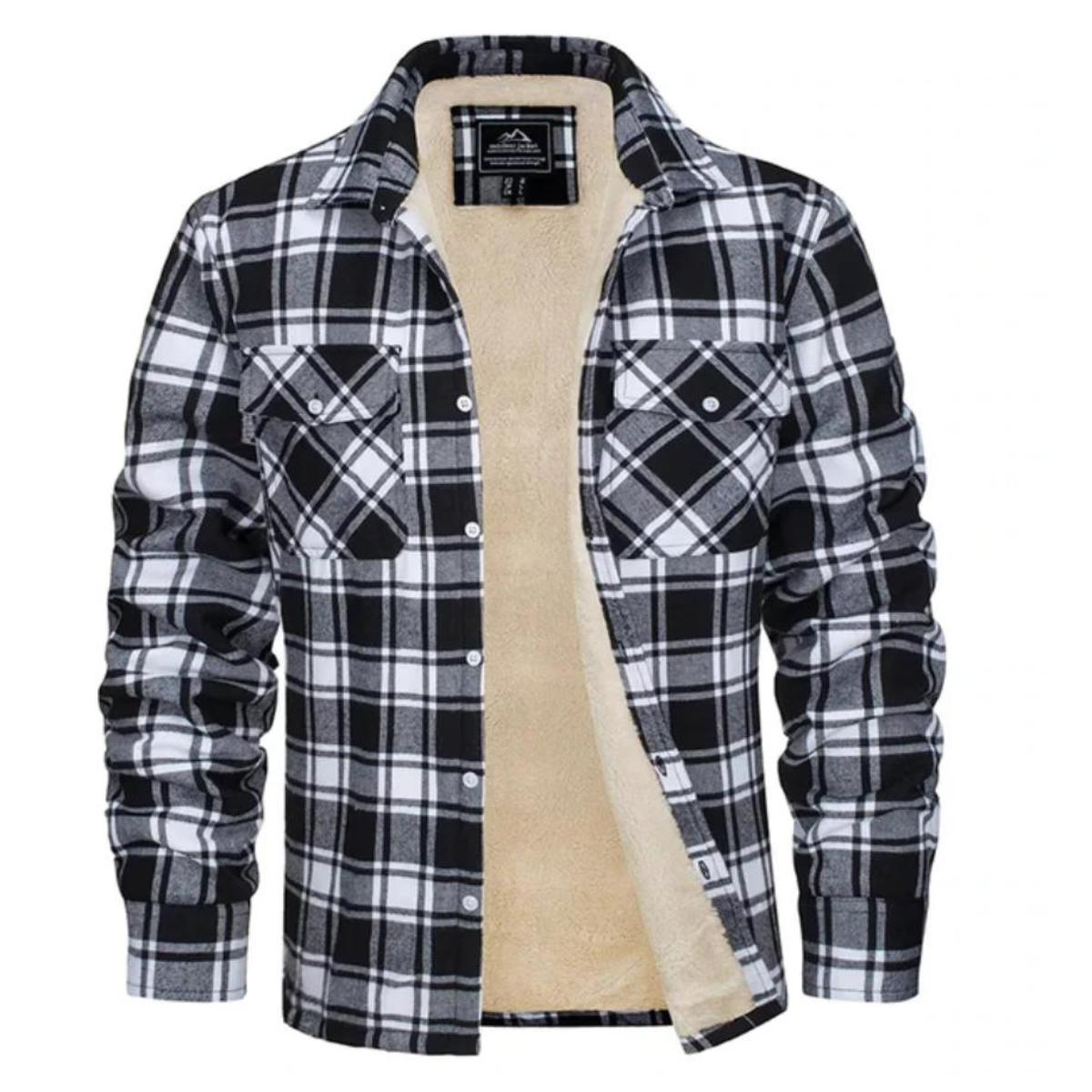 Men's Fleece Lined Plaid Shirt Jacket