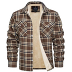 Men's Fleece Lined Plaid Shirt Jacket