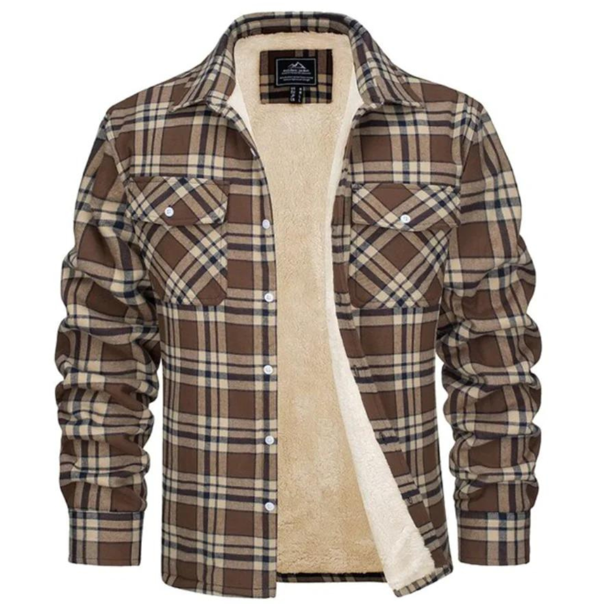 Men's Fleece Lined Plaid Shirt Jacket
