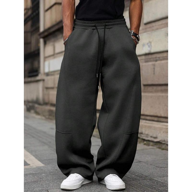 Men's Fleece Lined Wide Leg Drawstring Joggers