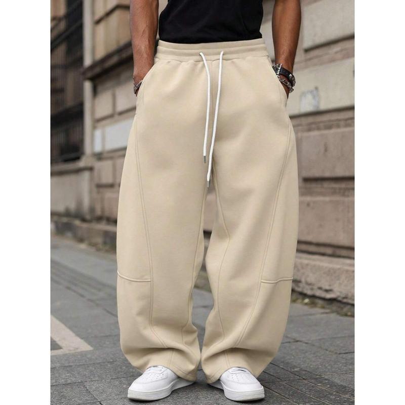 Men's Fleece Lined Wide Leg Drawstring Joggers