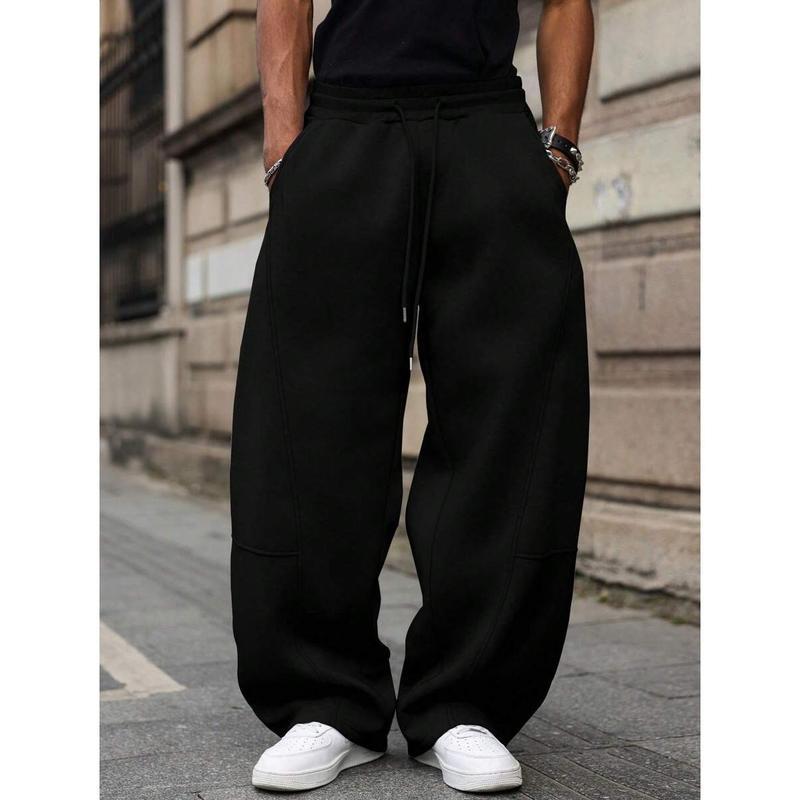 Men's Fleece Lined Wide Leg Drawstring Joggers
