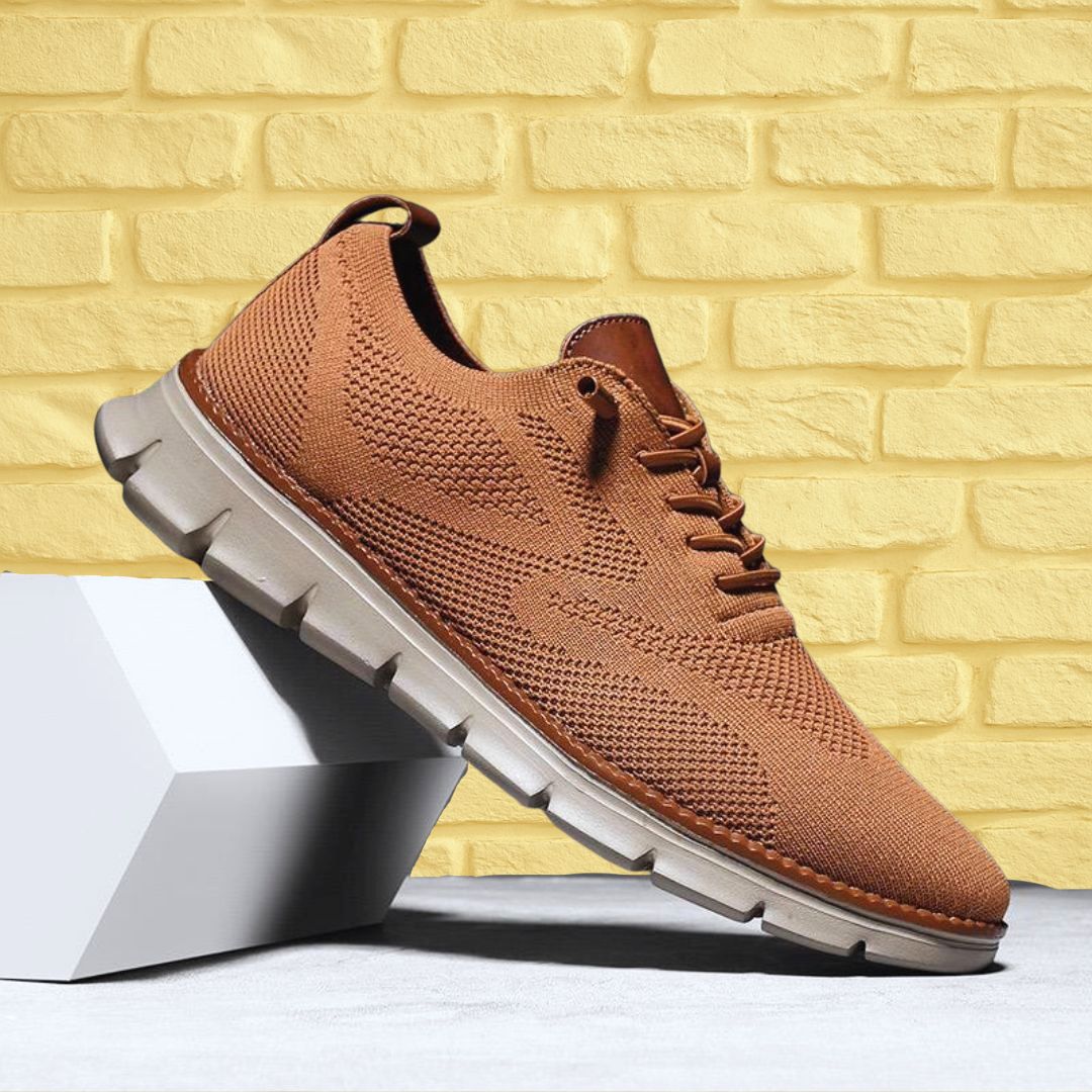 Men's Knitted Mesh Lace Up Walking Shoes