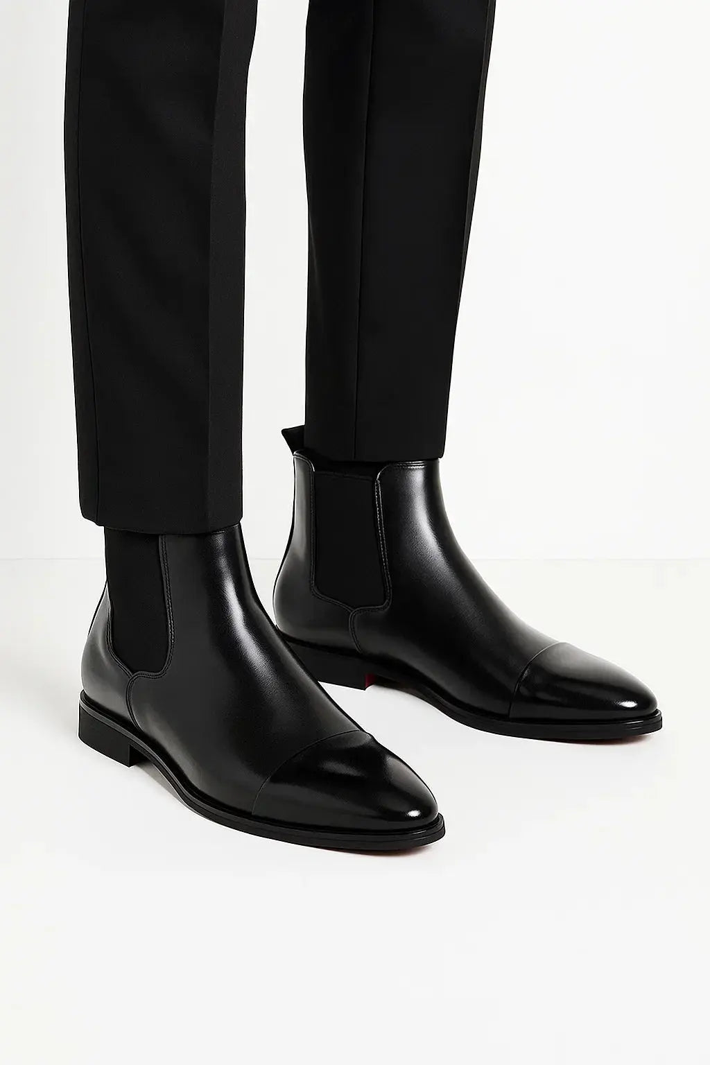 Men's Leather Look Cushioned Chelsea Boots