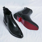 Men's Leather Look Cushioned Chelsea Boots
