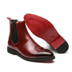Men's Leather Look Cushioned Chelsea Boots