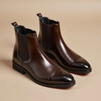 Men's Leather Look Cushioned Chelsea Boots