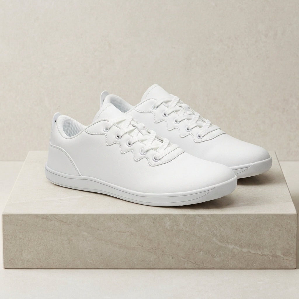 Men's Leather Look Wide Fit Trainers