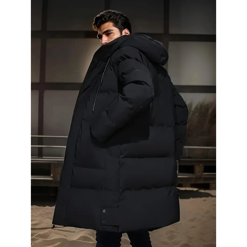 Men's Longline Hooded Padded Puffer Jacket