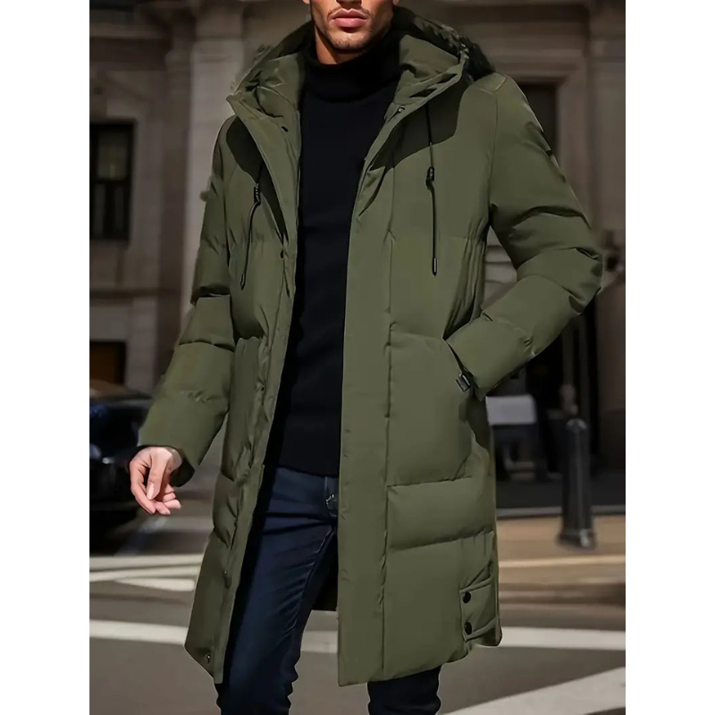Men's Longline Hooded Padded Puffer Jacket