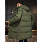 Men's Longline Hooded Padded Puffer Jacket