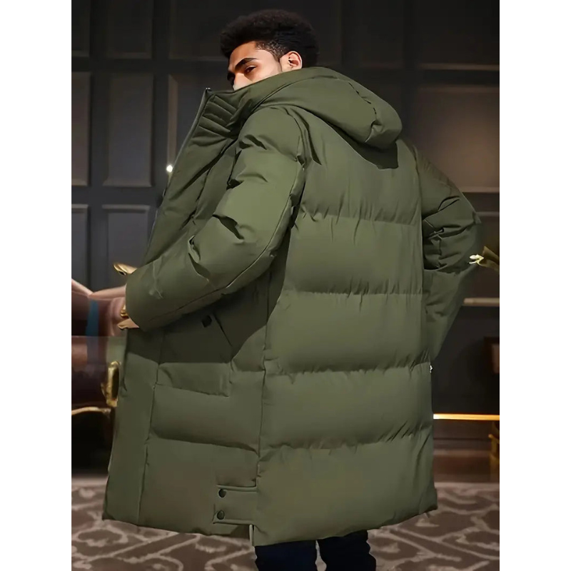 Men's Longline Hooded Padded Puffer Jacket