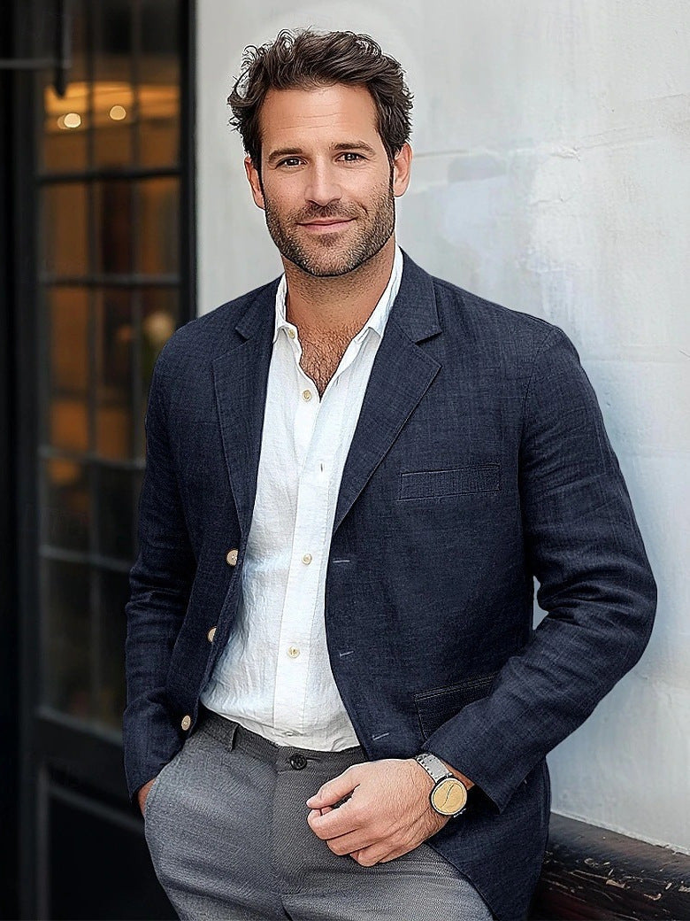 Men's Notch Lapel Single Breasted Blazer