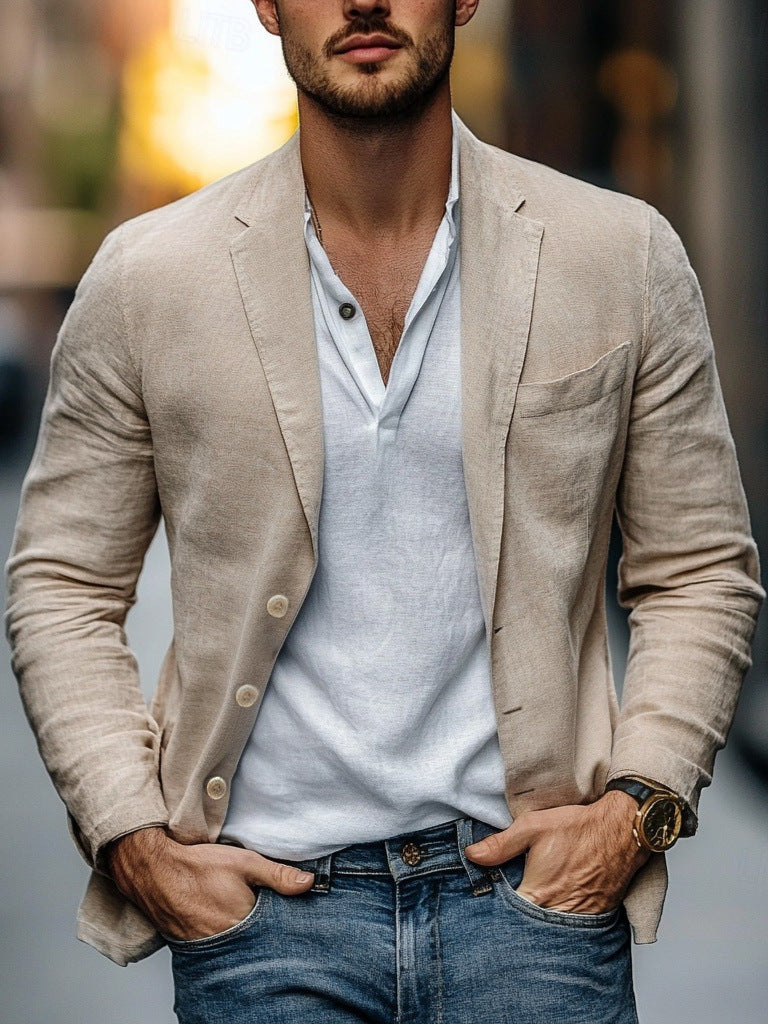 Men's Notch Lapel Single Breasted Blazer