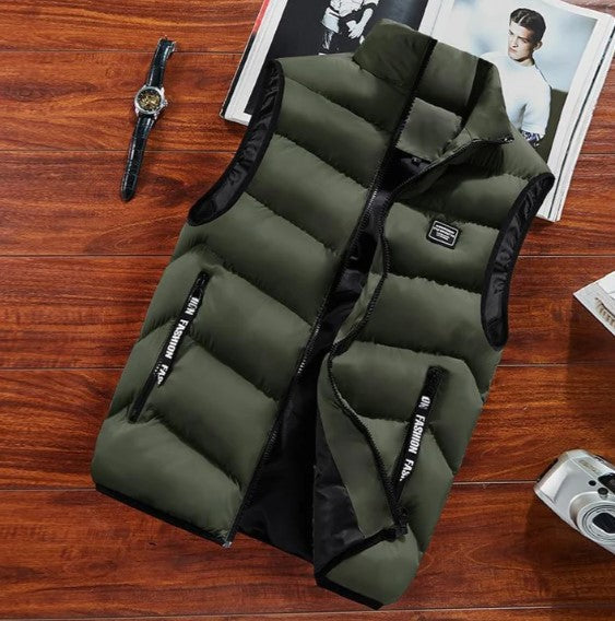 Men's Padded Puffer Gilet for Autumn and Winter