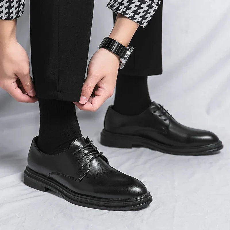 Men's Patent Lace Up Derby Formal Shoes