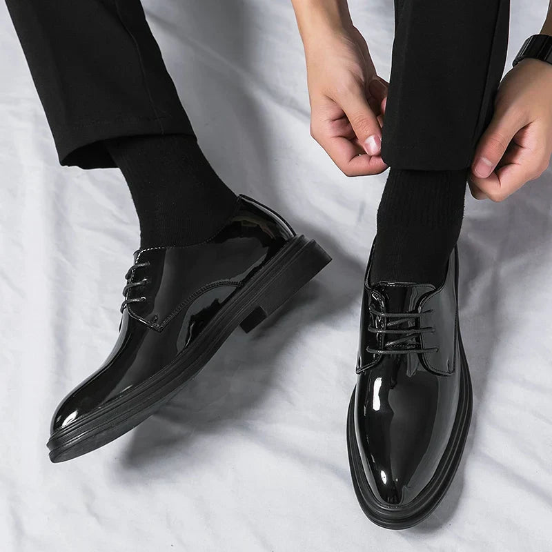 Men's Patent Lace Up Derby Formal Shoes